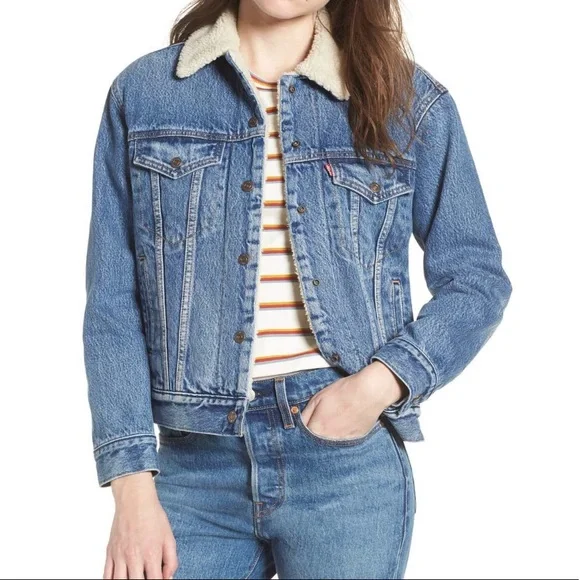 Levi s Jackets Coats Levis Ex Boyfriend Faux Fur Lined Denim